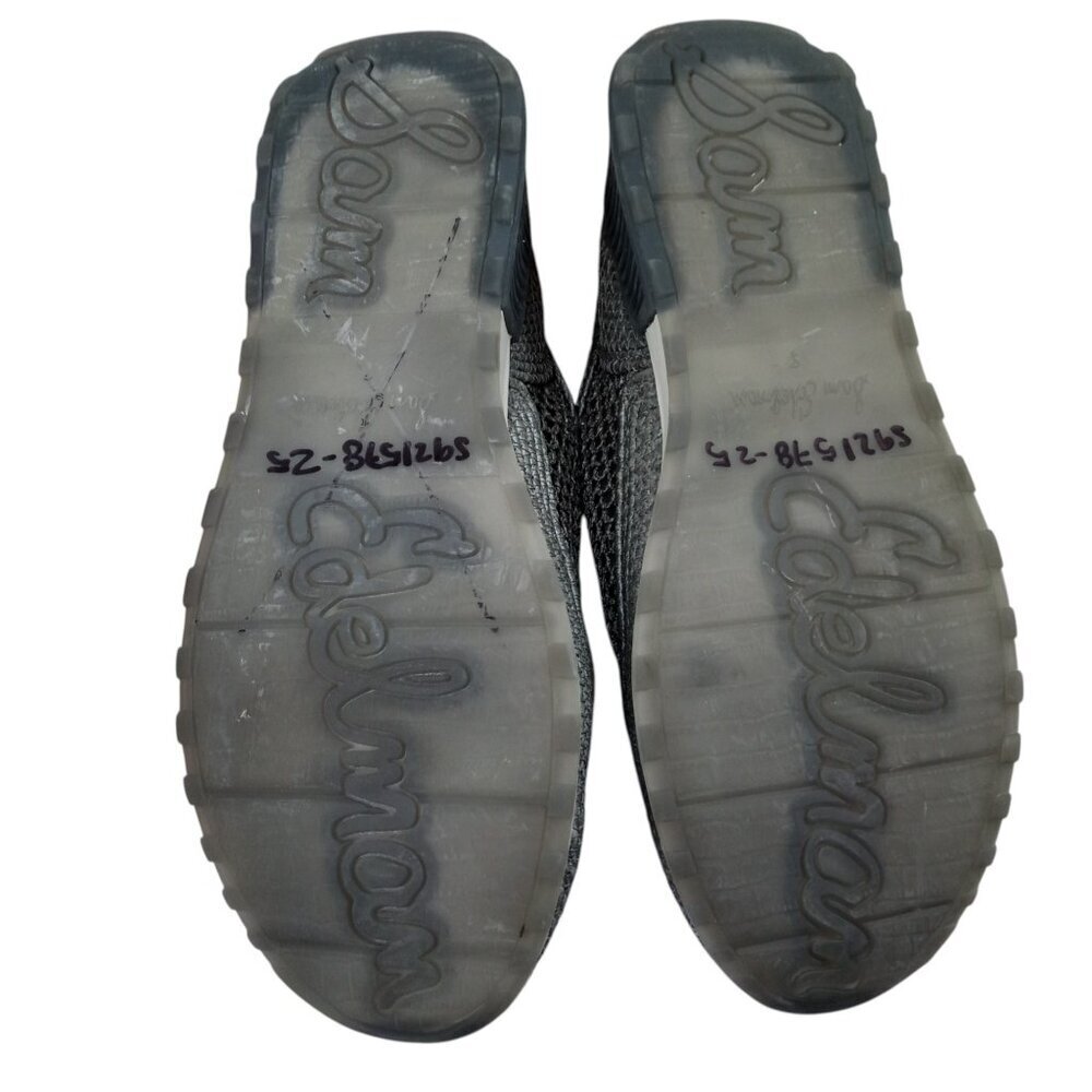 Sam Edelman Delma Gray Silver Mesh Sneakers Tennis Shoes Size 8 Low Top Raffia - Picture 8 of 15